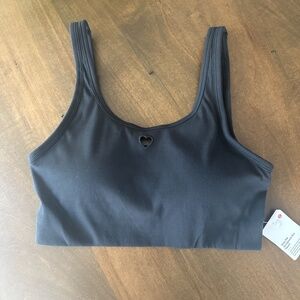 LULULEMON HEART NULU RIBBED SCOOPNECK BRA B/C Cup Black SZ Small